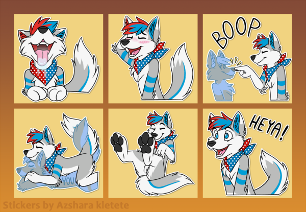 Фурри Стикеры волк