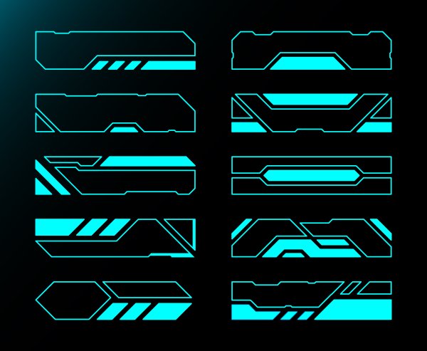 Vector 500 HUD Cyberpunk elements Pack