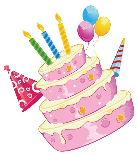 Тортик с днем рождения на прозрачном фоне