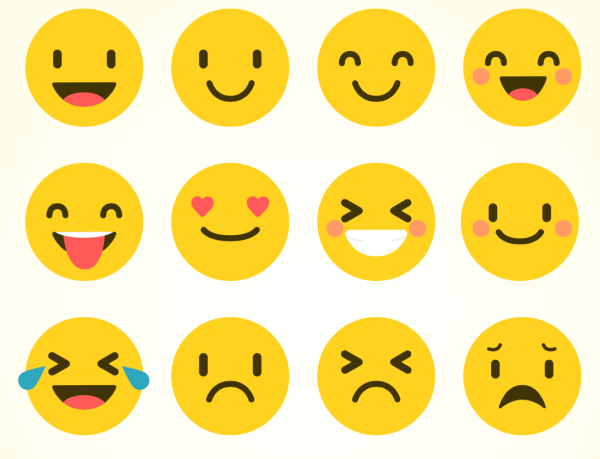 Смайлы эмоции плоские