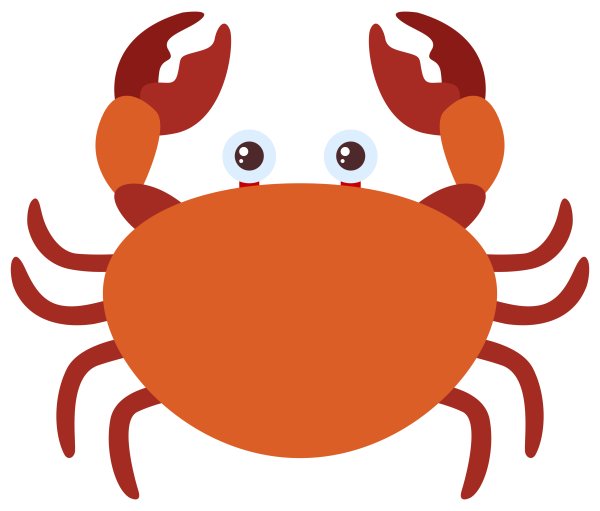 Мультяшный краб для детей