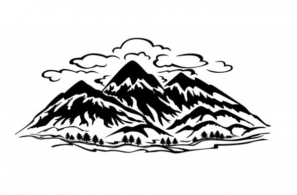 В горах (с наклейками)