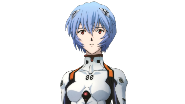 Рей из Евангелиона черно белая