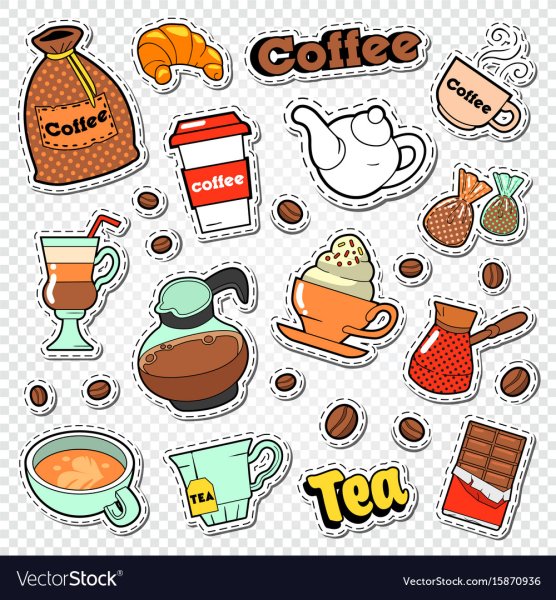 Стикер чай и сладости