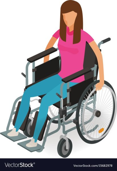Инвалид в коляске вектор