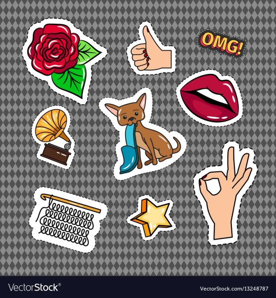 Наклейки в стиле ретро собака