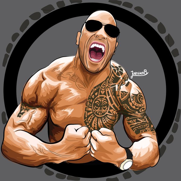 Мультяшный скала Джонсон