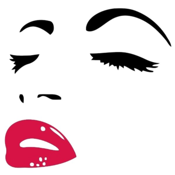 Силуэт глаз и губы