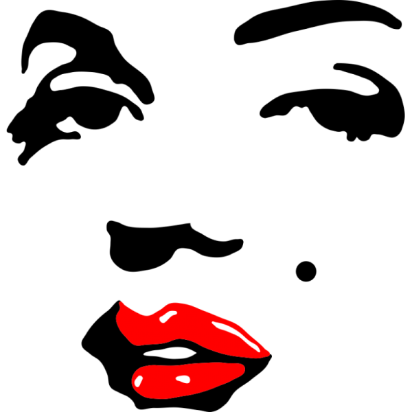 Силуэт глаз и губы