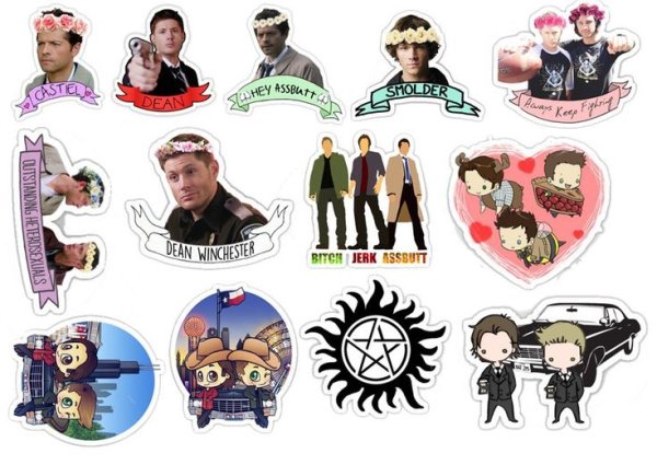 Сверхъестественное наклейки Кастиэль
