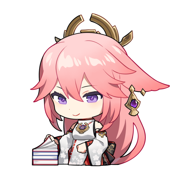 Яэ Мико Чиби Стикеры Геншин Импакт