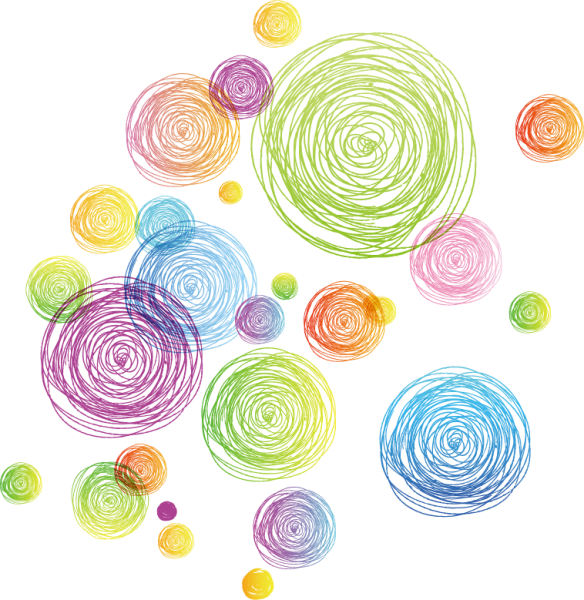 Разноцветные круги на белом фоне