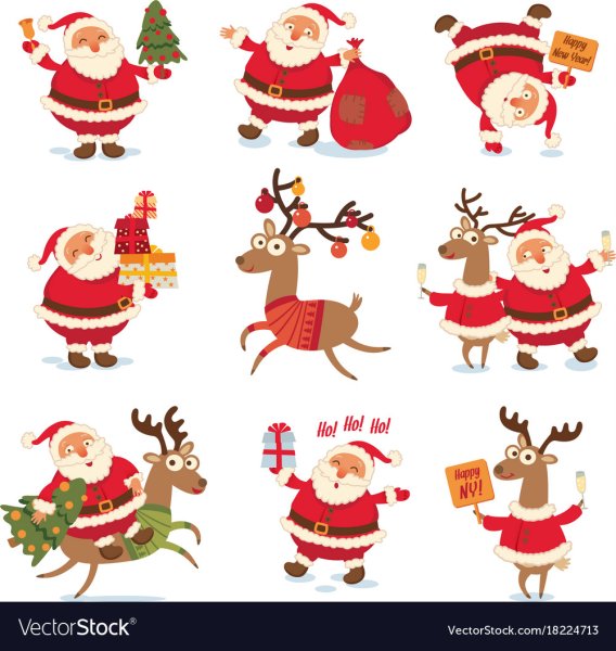 Новогодние наклейки на новый год олени