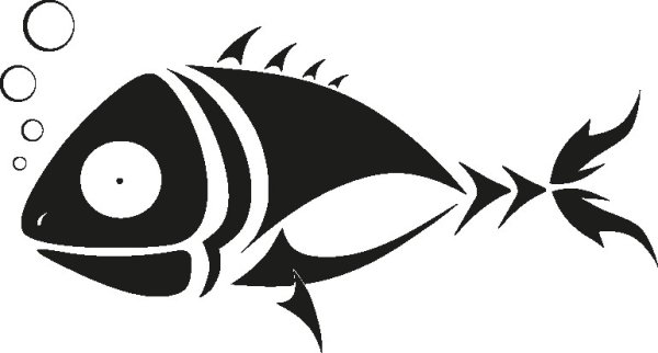 Рыба стильная трафарет