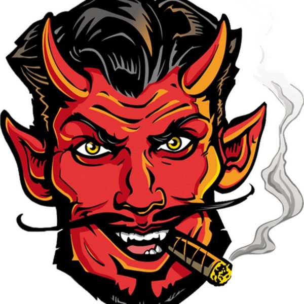 Дьявол на белом фоне