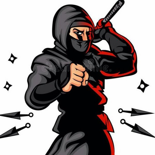 Чёрный ниндзя мультяшный