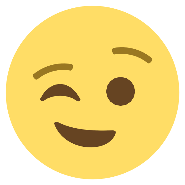 Подмигивающий смайлик контур