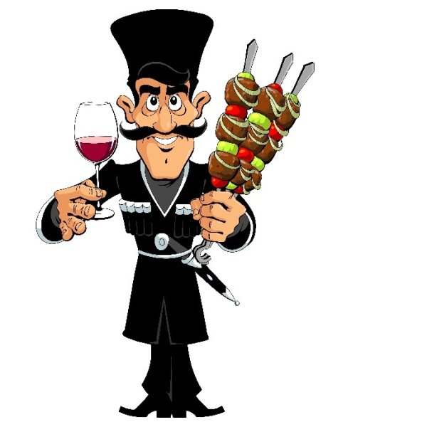 Кавказец с шашлыком вектор