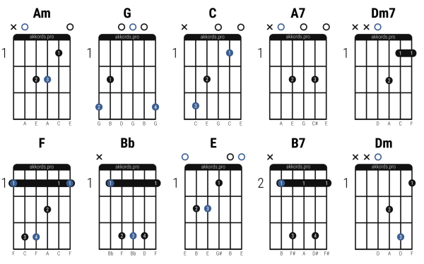 1 Аккорд на гитаре для начинающих 6 струн