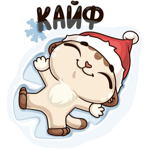 Зимний котик Стикеры