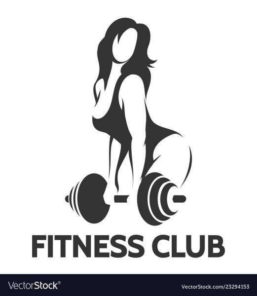 Девушка со штангой силуэт