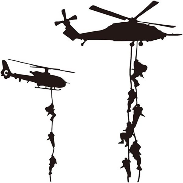 Силуэт воина с автоматом