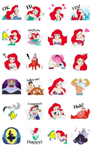 Наклейки в хорошем качестве Русалочка Ариель