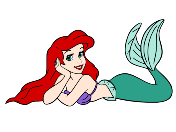 Русалочка Ариэль Флаундер белом фоне