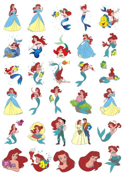 Наклейки для распечатки Ариэль