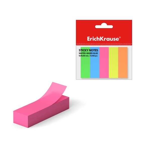 Клейкие закладки бумажные Erich Krause 20х50мм 4цвета по 50 листов