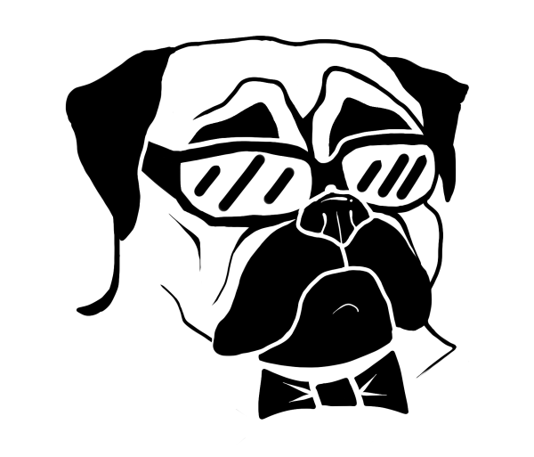 Собака в очках вектор