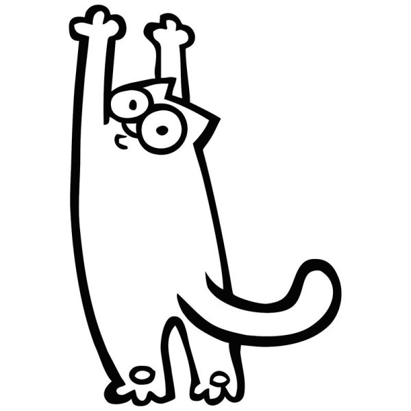 Наклейки котики черно белые