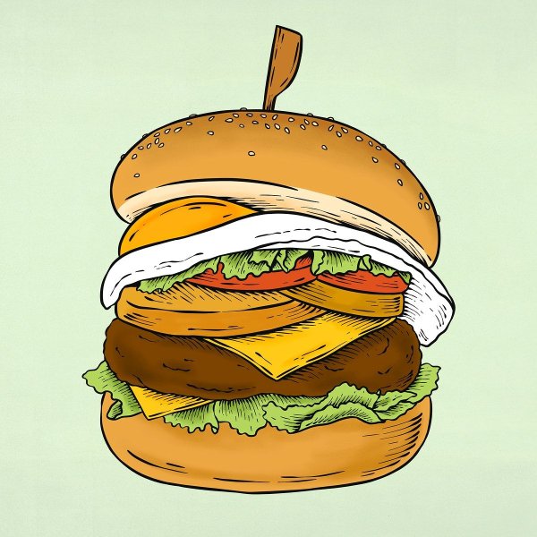 Гамбургер стикер