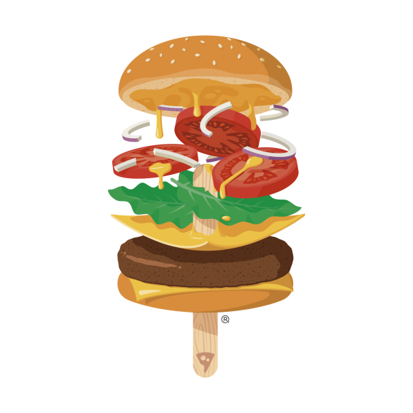 Бургер трафарет