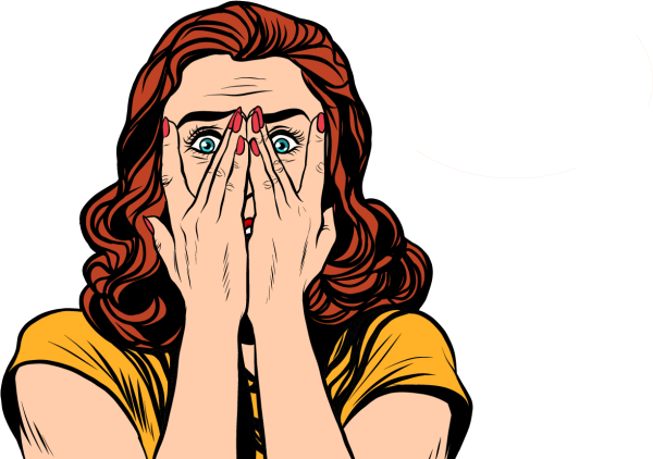 Испуганная девушка рисунок