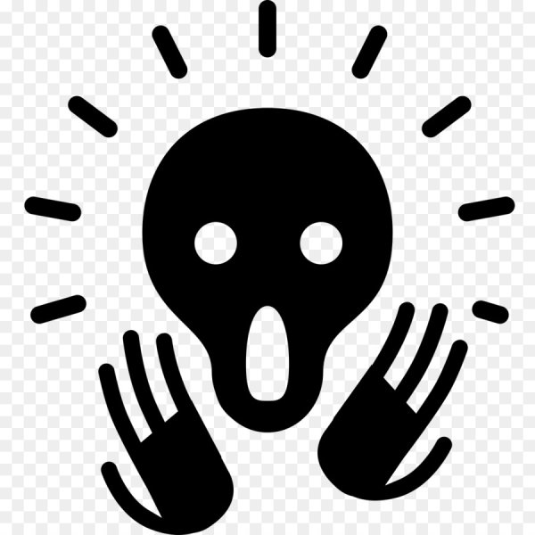 Человек в ужасе на белом фоне