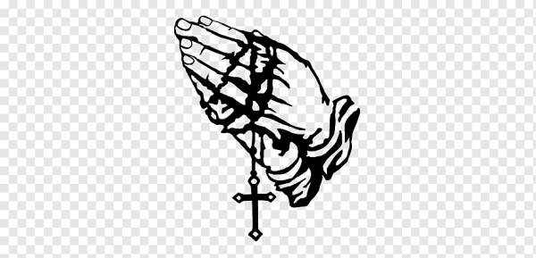 Руки с крестом на белом фоне