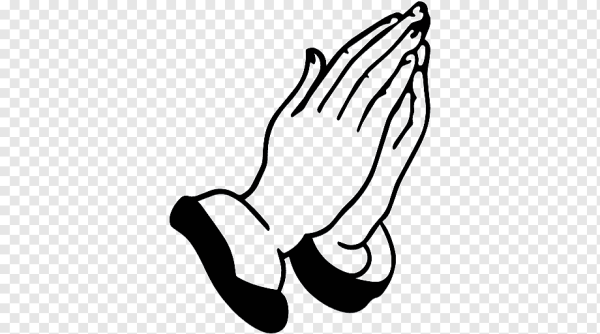 Руки в молитве без фона