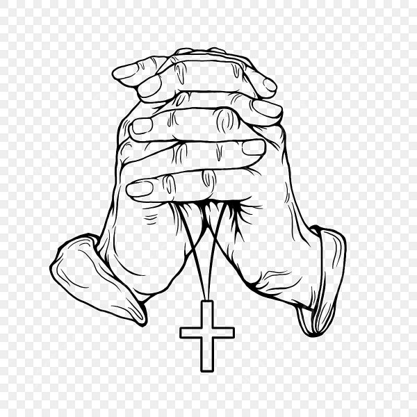 Человек сложил руки в молитве