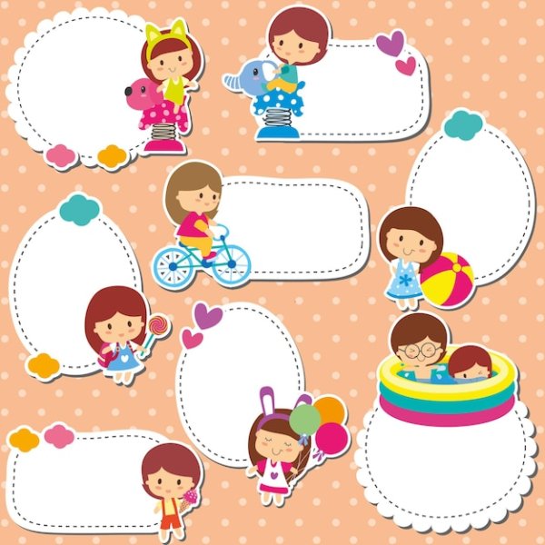 Детские наклейки вектор
