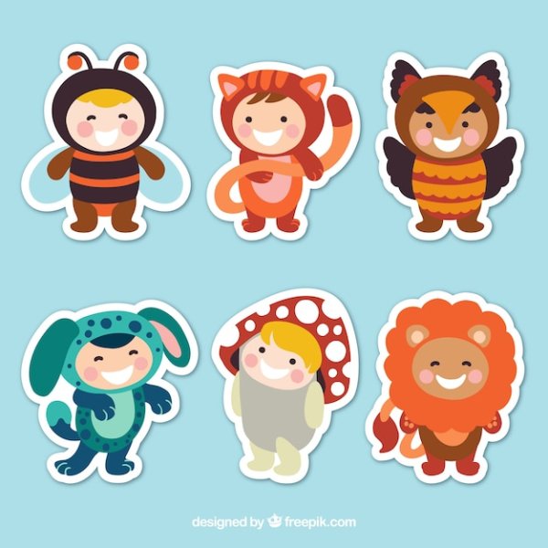 Детские Стикеры вектор
