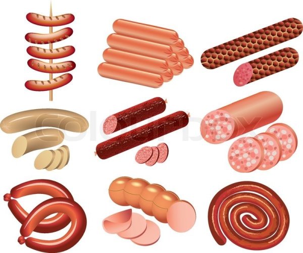 Колбасные изделия карточки для детей