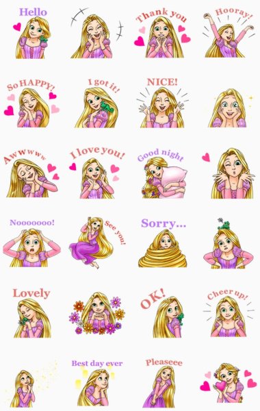Стикеры принцессы Дисней телеграмм