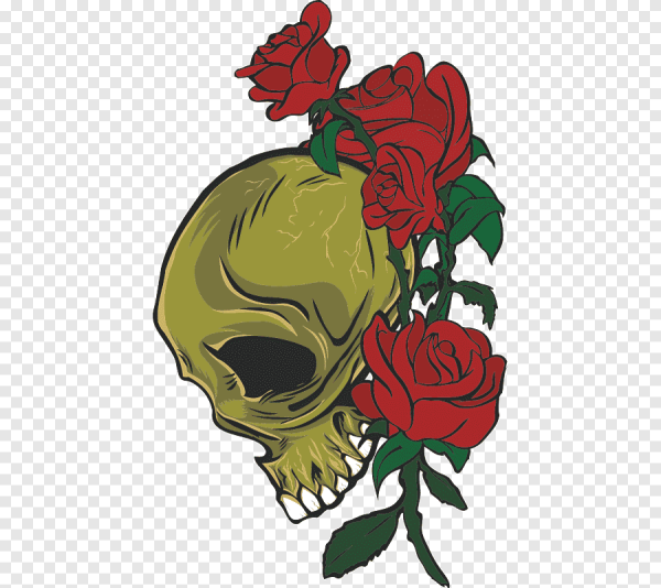 Стикеры черепа с цветами