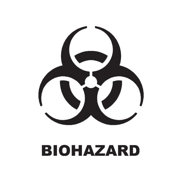 Знак биологической опасности с надписью