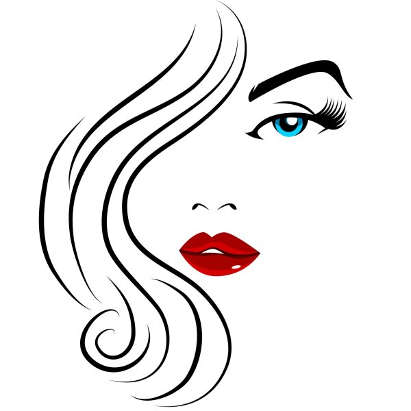 Силуэт лица с ресницами