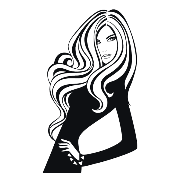 Силуэт девушки с волосами