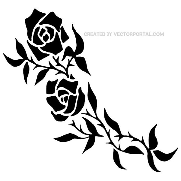 Роза с орнаментом тату