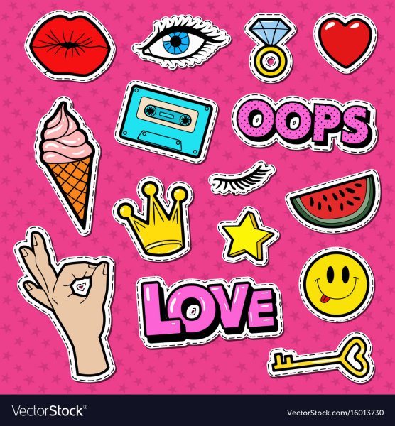 Модные наклейки с контуром