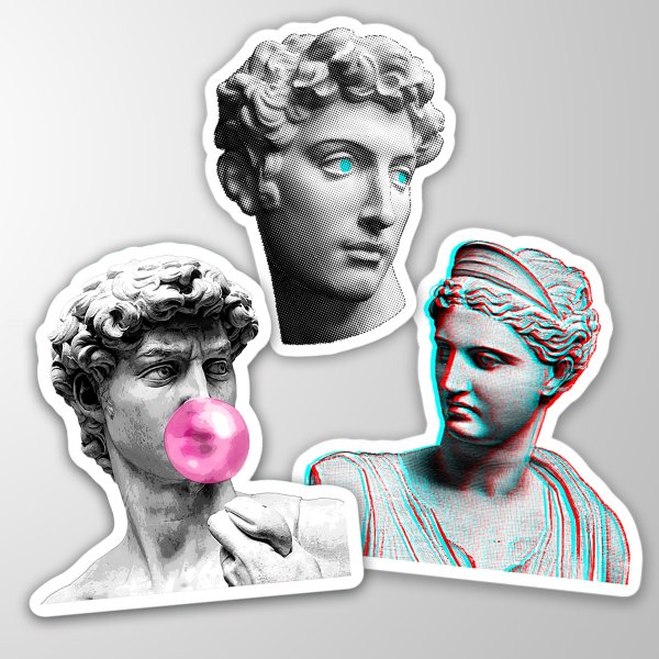 Vaporwave Давид стикер